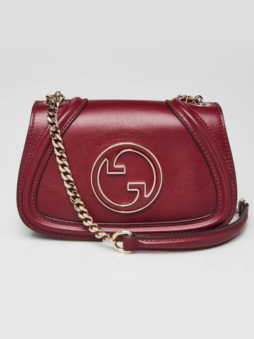 Gucci Dark Red Leather Small Blondie Chain Shoulder Bag - Picture 3 of 10
